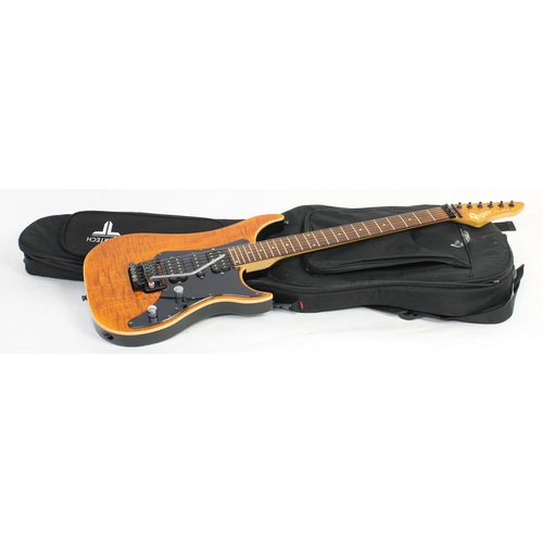 278 - Vigier Excalibur HSH electric guitar, made in France; Body: flame amber top, scratches and dings, fu... 