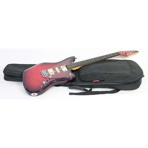 290 - 1993 Levinson Blade JM4-L electric guitar, made in Japan, ser. no. 7xxx9; Body: trans purple burst f... 