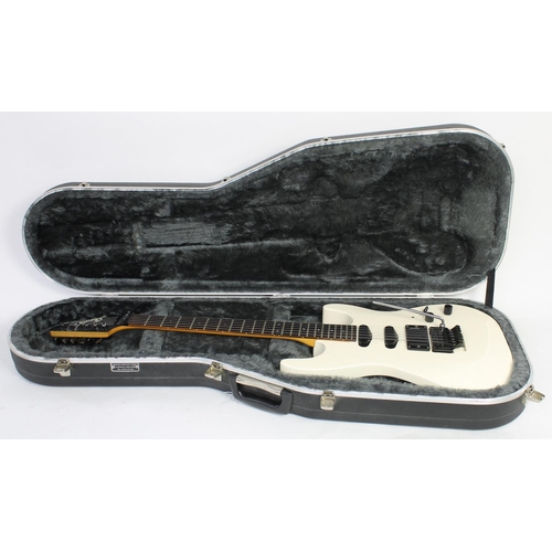 307 - 1980s Shadow SH3 electric guitar, made in Germany, ser. no. 0xxx0; Body: white finish, cracks to lac... 