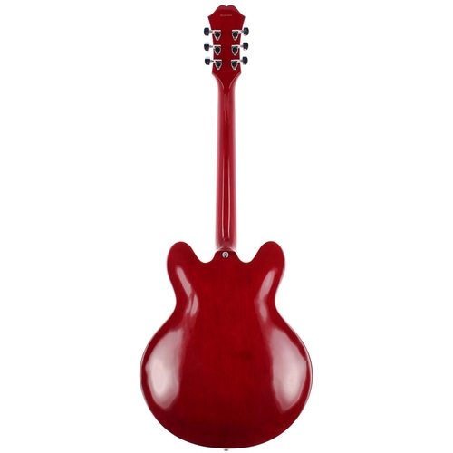 314 - 2001 Epiphone Dot semi-hollow body electric guitar, made in Korea, ser. no. S01xxxxx4; Body: cherry ... 