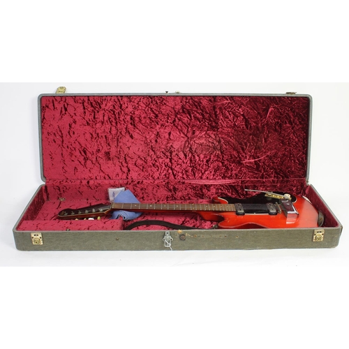 325 - Hofner Colorama electric guitar, made in Germany, circa 1961, ser. no. 1xx; Body: red finish, lacque... 