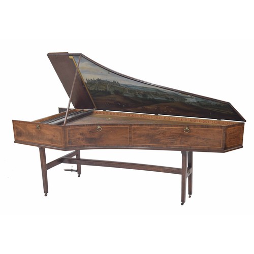 1555 - A two-manual harpsichord by Andreas Ruckers, Antwerp, 1614, the mahogany case with boxwood stringing... 