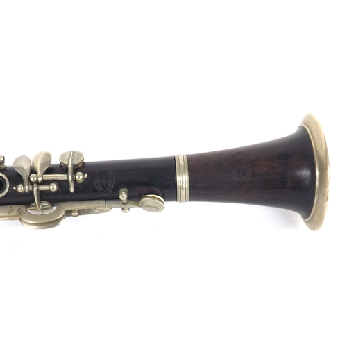 1839 - Cocuswood Eb clarinet with German silver keywork for left-handed player, stamped Joh Michl & Soh... 