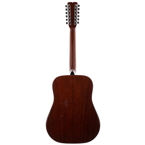 329 - 1980s Fender F-5-12 twelve string acoustic guitar; Back and sides: mahogany, buckle scratches and fu... 