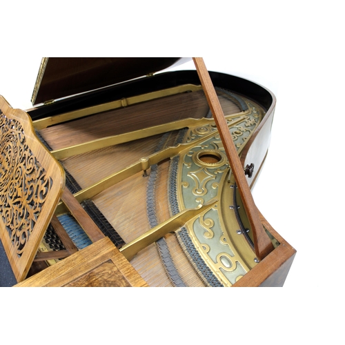 1551 - Hagspeil boudoir grand piano, circa 1900, burr walnut case, frame no. 4619, eighty-five note - seven... 