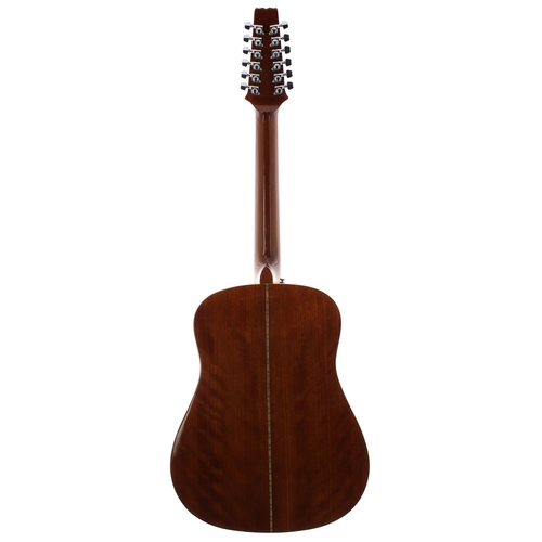 389 - Aria AW200T twelve string acoustic guitar; Back and sides: laminated mahogany, a few minor dings; To... 