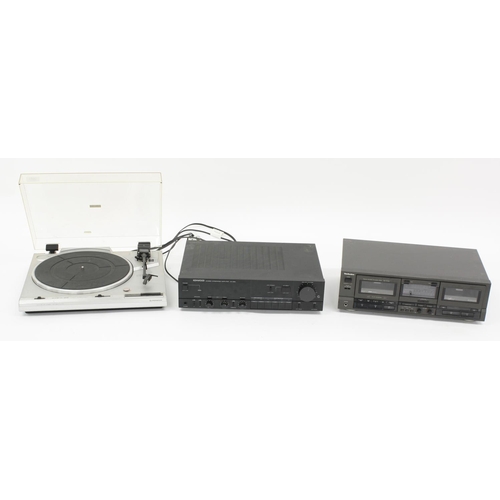 3090 - Pioneer EL-470 stereo turntable; together with a Technics RS-TR165 double cassette deck and a Kenwoo... 