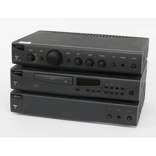 3091 - Arcam Alpha 8R amplifier; together with an Alpha 8FR CD player and an Alpha 8 power amplifier (3)... 