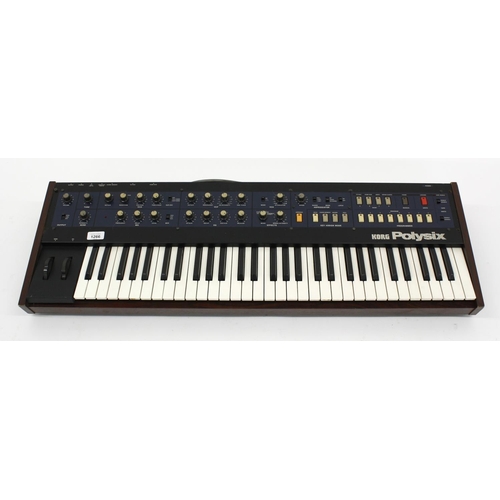 3106 - Korg Polysix synthesizer keyboard, made in Japan, ser. no. 396754