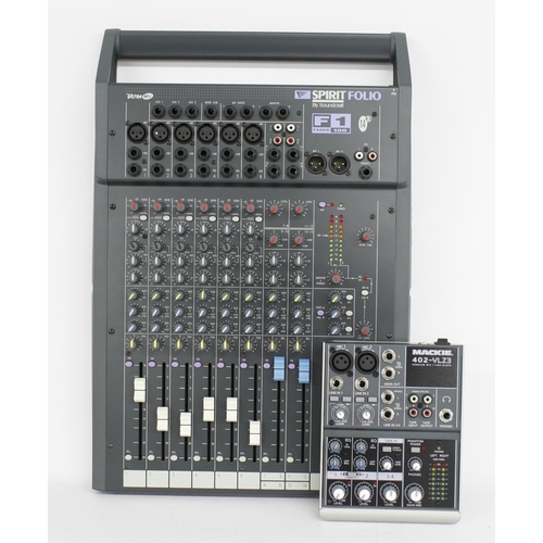 3124 - Mackie 402-VLZ3 mic/line mixer, boxed; together with a Spirit Folio by Soundcraft F1 Fader 100 mixer... 