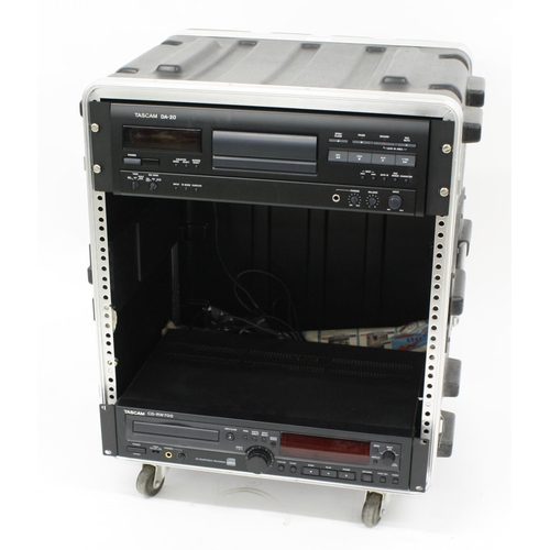 3140 - Tascam DA-20 rack unit; together with a Tascam CD-RW700 CD rewritable recorder rack unit, both fitte... 