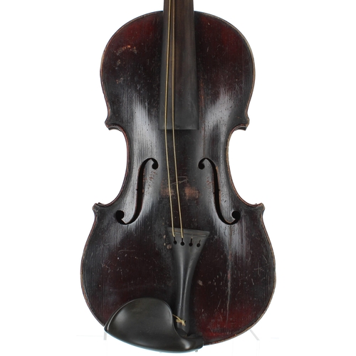 2424 - German violin by and labelled Mathias Neuner, Geigenmacher in Mittenwald, 1882, Nro. 94, the two pie... 