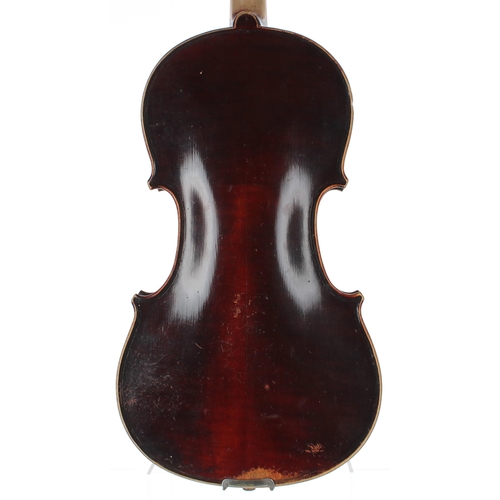 2424 - German violin by and labelled Mathias Neuner, Geigenmacher in Mittenwald, 1882, Nro. 94, the two pie... 