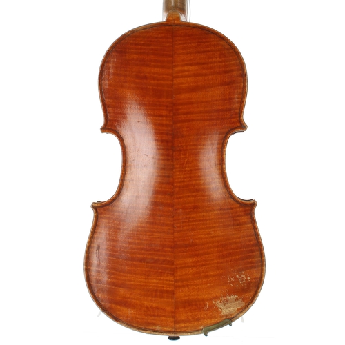 2056 - 19th century violin, unlabelled, possibly English, 14 3/16