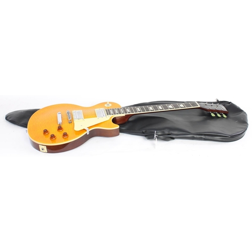 428 - 2019 Tokai Love Rock electric guitar, made in China; Body: amber flame finished top; Neck: good; Fre... 