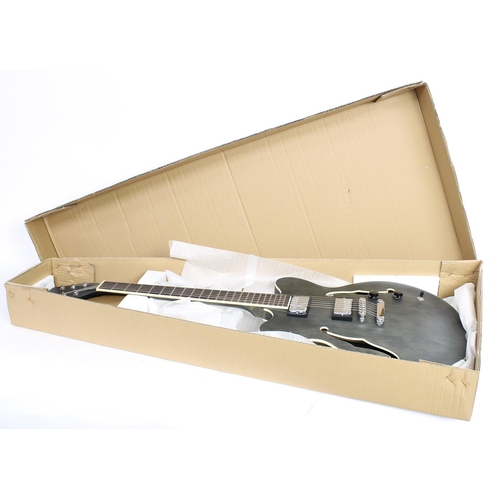 442 - Hofner Verythin HI-VTH hollow body electric guitar, made in China; Body: matt grey finish; Neck: goo... 