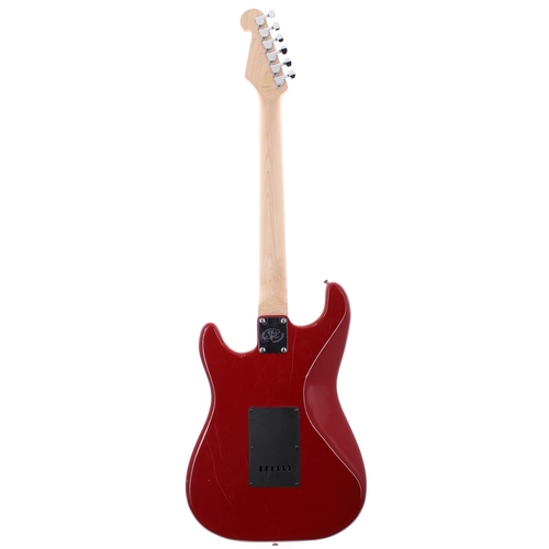 469 - SX Standard Series Strat type modified electric guitar, with red finished body (scratches and dings)... 