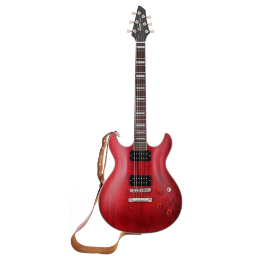 470 - 2005 Squier by Fender Esprit electric guitar, crafted in Korea, ser. no. KC05xxxx79; Body: trans red... 