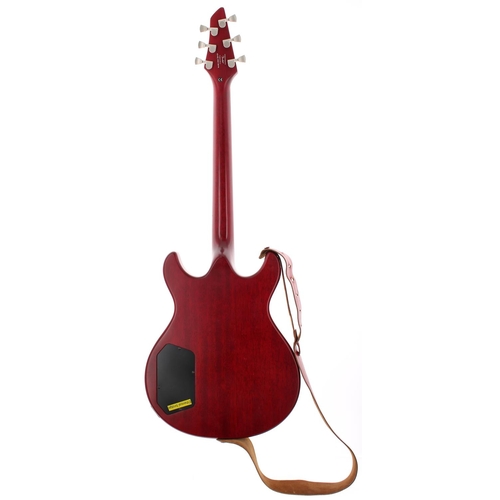 470 - 2005 Squier by Fender Esprit electric guitar, crafted in Korea, ser. no. KC05xxxx79; Body: trans red... 