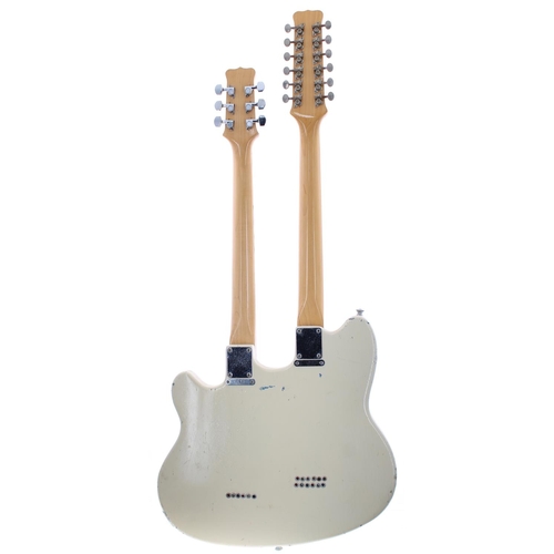 397 - Shergold 12/6 double neck electric guitar, made in England, ser. no. 1xx8; Body: white finish, possi... 