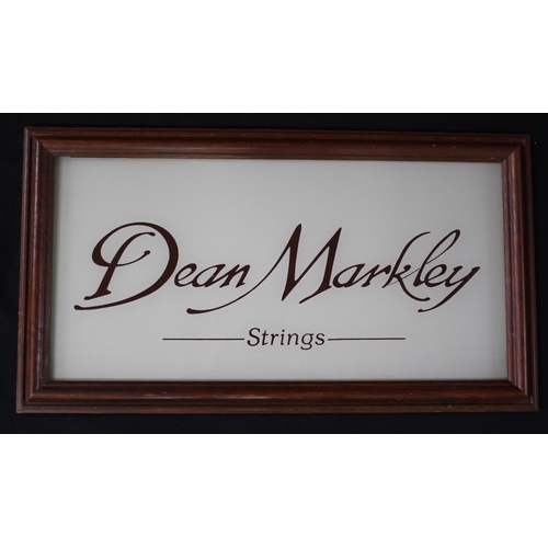 1139 - Dean Markley Strings dealer sign, framed, 15