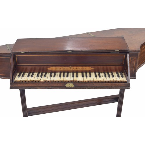 1553 - A bent-side spinet attributed to Joseph Mann Sven, England, 1768, the mahogany case with holly strin... 