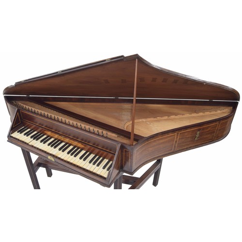 1553 - A bent-side spinet attributed to Joseph Mann Sven, England, 1768, the mahogany case with holly strin... 