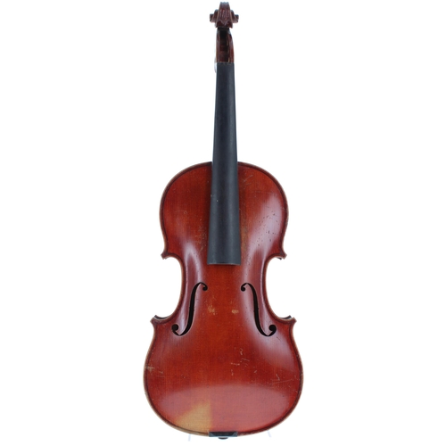 2403 - French violin labelled Charles Brugere Luthier, 11 Faubourg Poissonniere, Paris, no. 186, A.N.1918; ... 