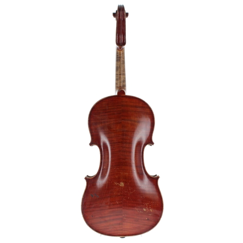 2403 - French violin labelled Charles Brugere Luthier, 11 Faubourg Poissonniere, Paris, no. 186, A.N.1918; ... 