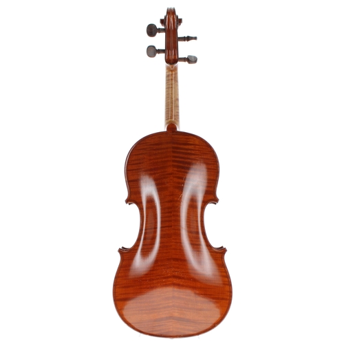 2408 - Good French violin by and labelled Lutherie Artistique Jean Baptiste Colin, annee..., the two piece ... 