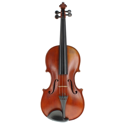 2410 - Violin labelled Fait sous la Direction de Marius Didier, Luthier, Mattaincourt, 1922..., the two pie... 