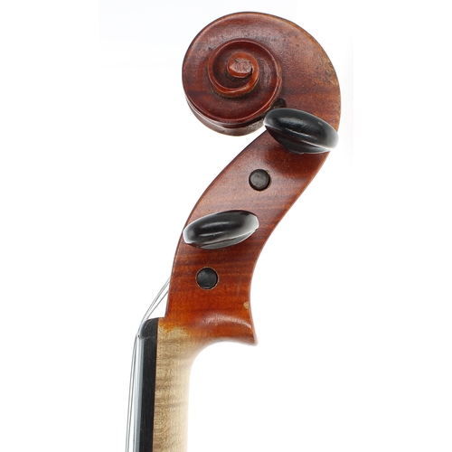 2410 - Violin labelled Fait sous la Direction de Marius Didier, Luthier, Mattaincourt, 1922..., the two pie... 