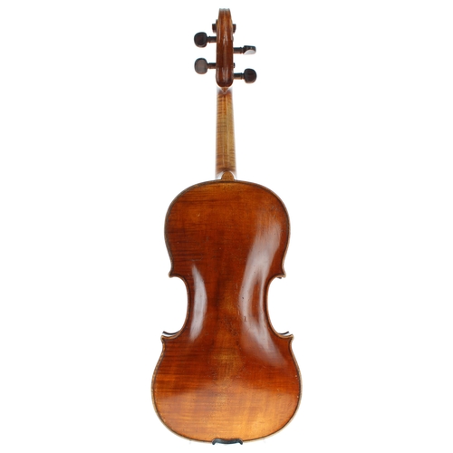 2411 - Late 19th century German violin labelled Neuner & Hornsteiner, Mittenwald (Baiern), 1878, 14 1/8... 