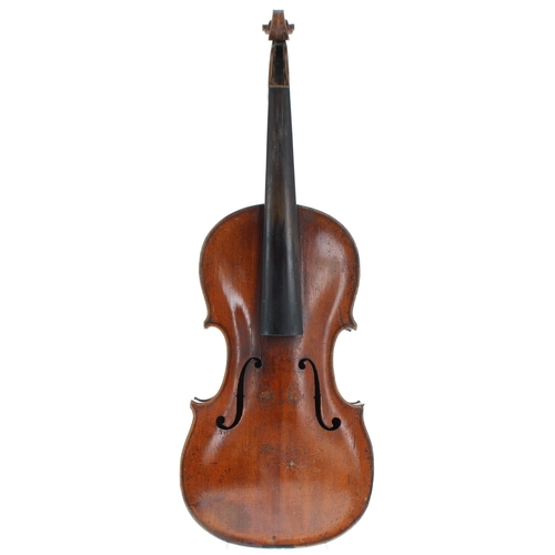 2412 - Interesting late 19th century violin, unlabelled, 13 15/16