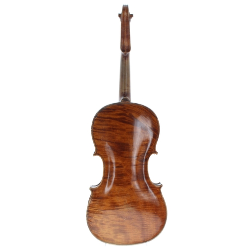 2412 - Interesting late 19th century violin, unlabelled, 13 15/16