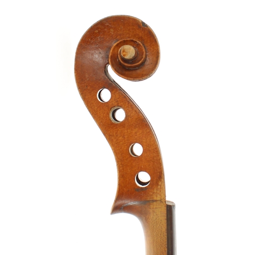 2412 - Interesting late 19th century violin, unlabelled, 13 15/16