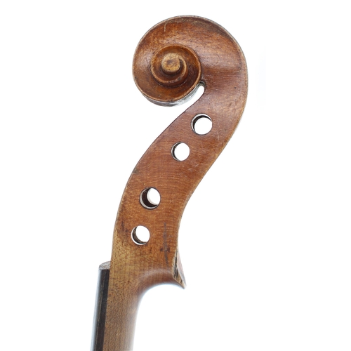 2412 - Interesting late 19th century violin, unlabelled, 13 15/16