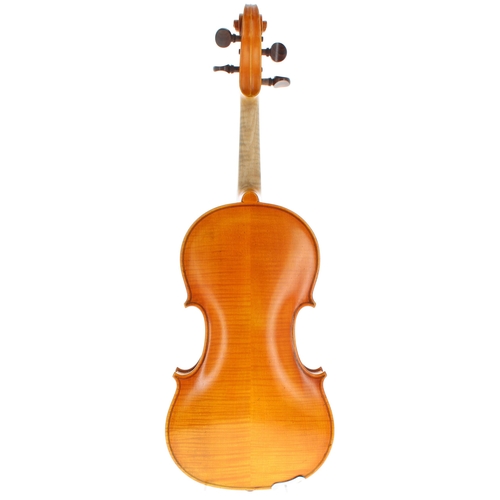 2417 - Contemporary violin labelled Massenzio Ermete, fece in Roma A.D. 1956, the two piece back of faint m... 