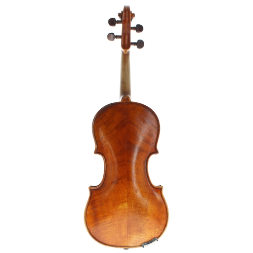 2423 - Violin labelled Averna Gerualdo fecit 1920 Caltanissitta Sicilia, fecit 1920; also stamped AG on the... 