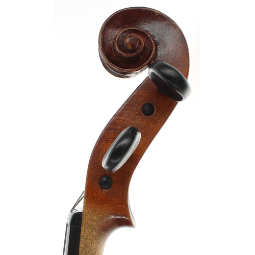 2425 - German violin labelled Johann Christian Fiker, Lauden und Geigenmacher, in Neukirchen Bev Adolf, wit... 