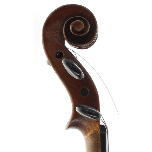 2427 - Late 19th century violin, possibly Scottish, unlabelled, 14 1/8