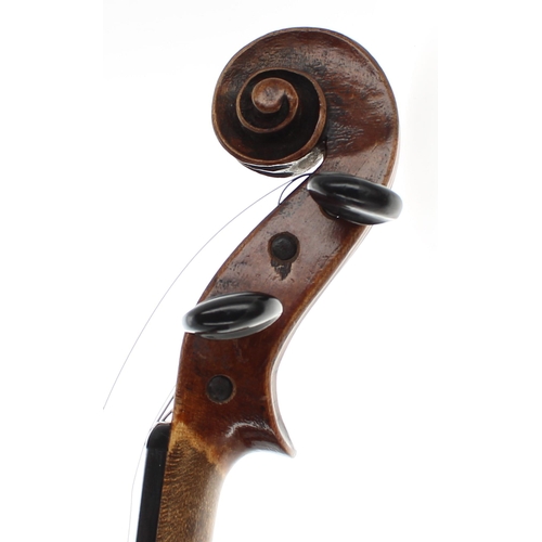 2427 - Late 19th century violin, possibly Scottish, unlabelled, 14 1/8