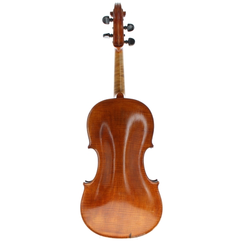 2429 - English viola labelled William Forster, the one piece back of fine curl with plainish wood to the si... 