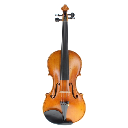 2432 - Modern Italian violin by and labelled Dario Aguzzi in Vidigulfo, Anno 2012, the two piece back of fa... 