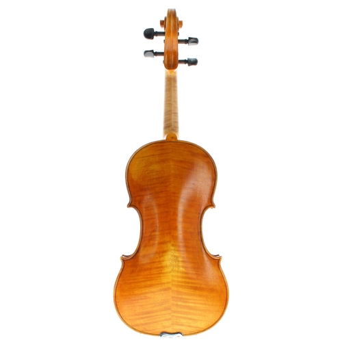 2432 - Modern Italian violin by and labelled Dario Aguzzi in Vidigulfo, Anno 2012, the two piece back of fa... 