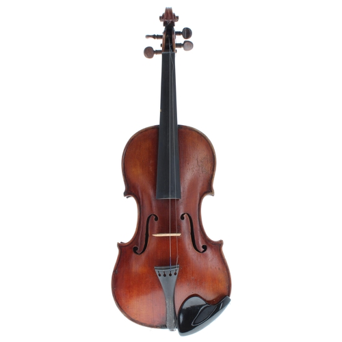 2435 - Good English violin by and labelled Emanuel Whitmarsh, London - 1909, the two piece back of broad cu... 