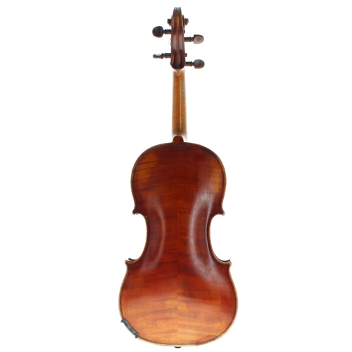 2435 - Good English violin by and labelled Emanuel Whitmarsh, London - 1909, the two piece back of broad cu... 