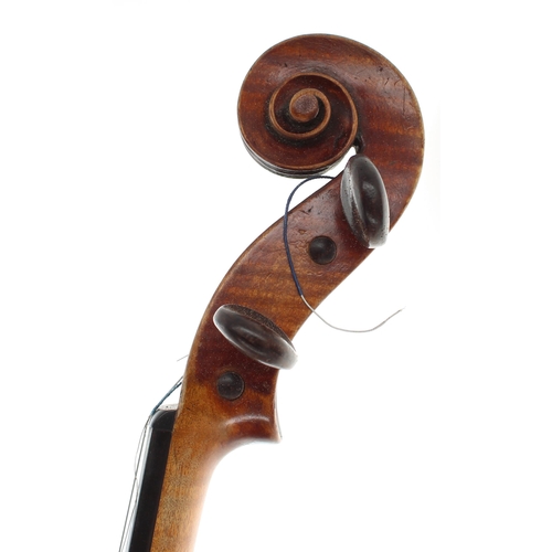 2435 - Good English violin by and labelled Emanuel Whitmarsh, London - 1909, the two piece back of broad cu... 