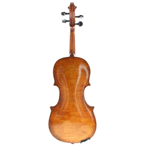 2442 - Interesting violin labelled Opus, Bartolomeo Tassini 1754, the one piece back of very faint broad cu... 