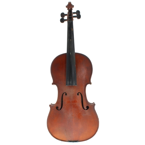 2444 - French violin by and stamped Salzard to the inner back, also stamped Salzard on the button, circa 18... 